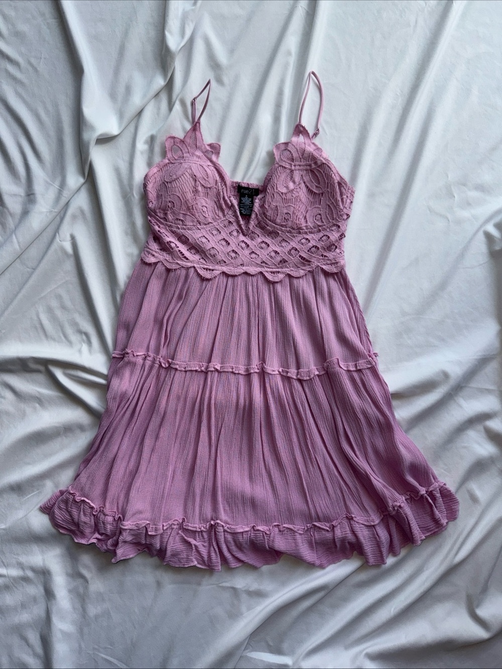 Lavender Lace Spaghetti Strap Dress